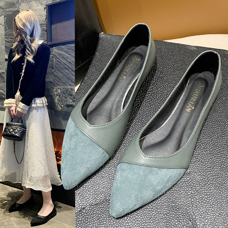 Women'S Shoes For Work - Flat black leather shoes for women