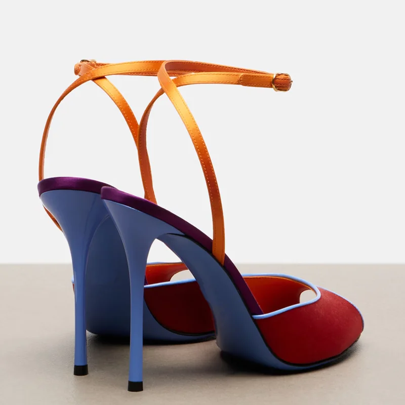 Satin Mixed Colors Peep Toe Sa - Peep Toe Heels recension och pris