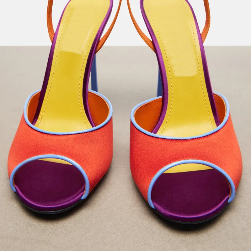 Satin Mixed Colors Peep Toe Sa - Peep Toe Heels recension och pris