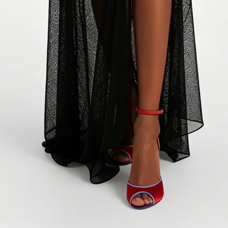 Satin Mixed Colors Peep Toe Sa - Peep Toe Heels recension och pris