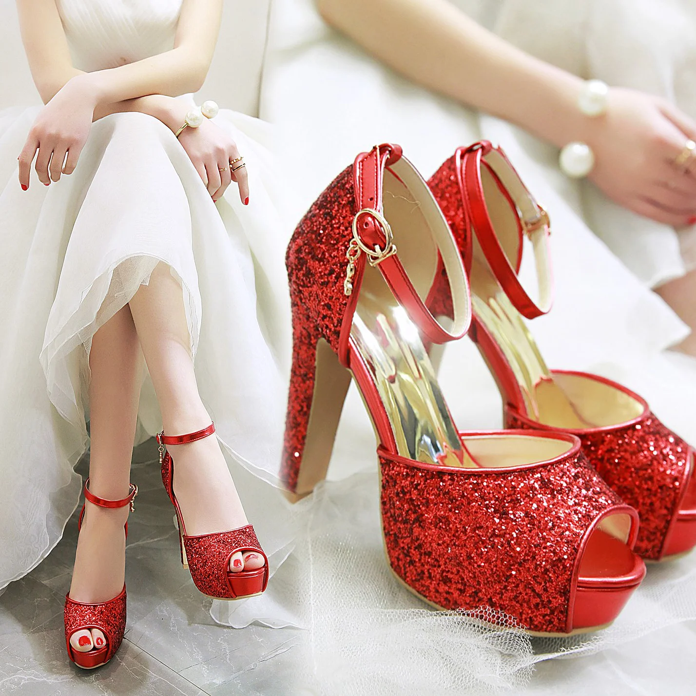 Silver Summer Women High Heel  - Peep Toe Heels recension och pris