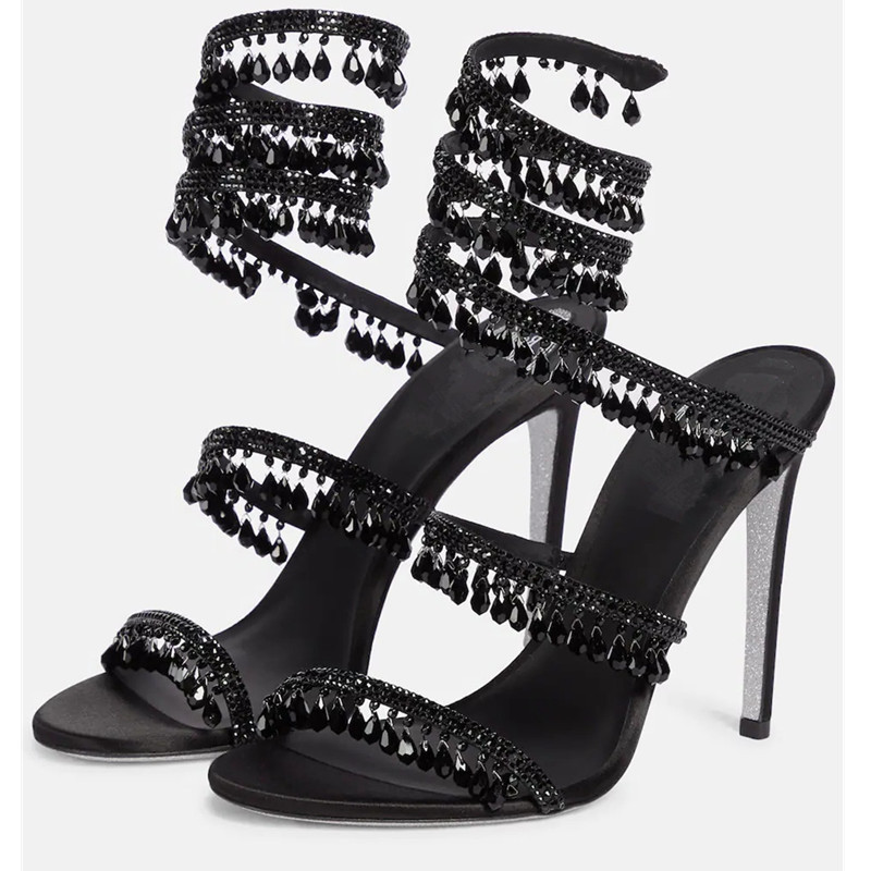 Sexy Green Crystal Fringe Stil - Peep Toe Heels recension och pris