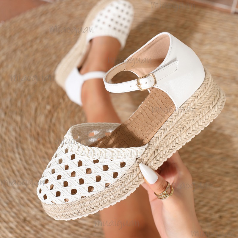 Boho Women's Hollow Out Woven  - Espadrille Wedge Shoes recension och pris