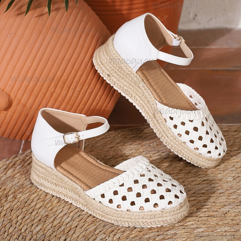 Boho Women's Hollow Out Woven  - Espadrille Wedge Shoes recension och pris