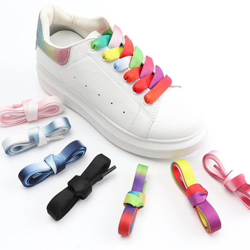 Rainbow Gradient Flat Shoelace - Women Shoes Mk recension och pris