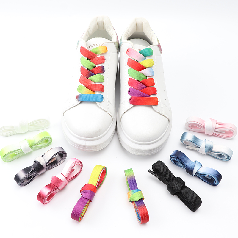 Rainbow Gradient Flat Shoelace - Women Shoes Mk recension och pris