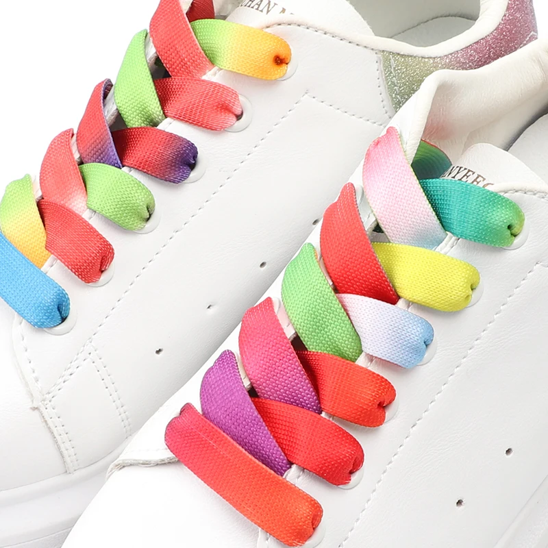 Rainbow Gradient Flat Shoelace - Women Shoes Mk recension och pris
