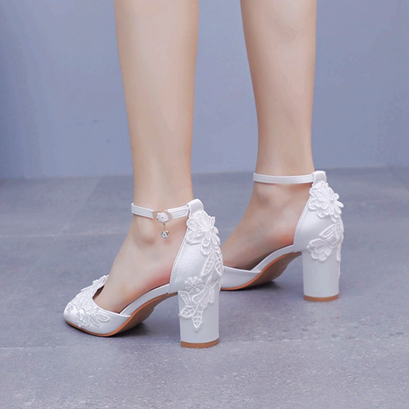 Women White Silk High Heels Su - Peep Toe Heels recension och pris