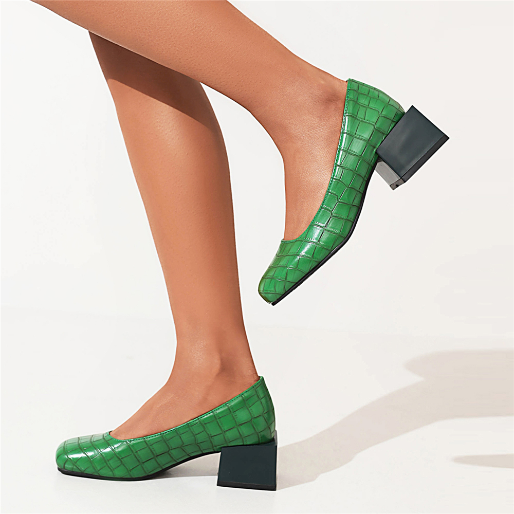 Square Low Heels Shoes Elegant - Women'S Shoes Yellow recension och pris