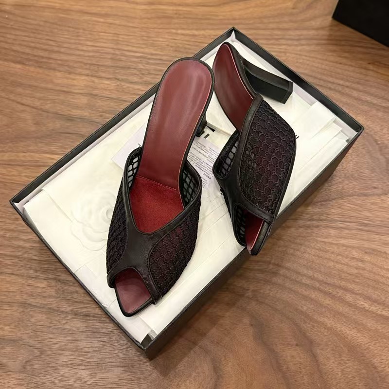 Women Fishnet Mesh Peep Toe Mu - Peep Toe Heels recension och pris