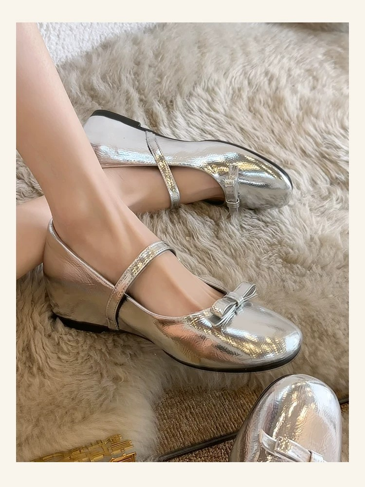 French-style bow square-toe fl - Ballet Flat Women recension och pris