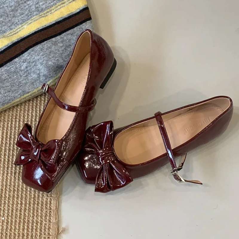 Cute Bowknot Square Toe Design - Women Shoes Elegant recension och pris