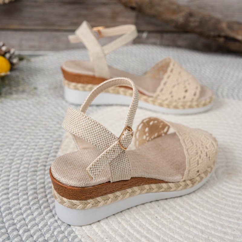 Women Lace Wedge Sandals Espad - Espadrille Wedge Shoes recension och pris
