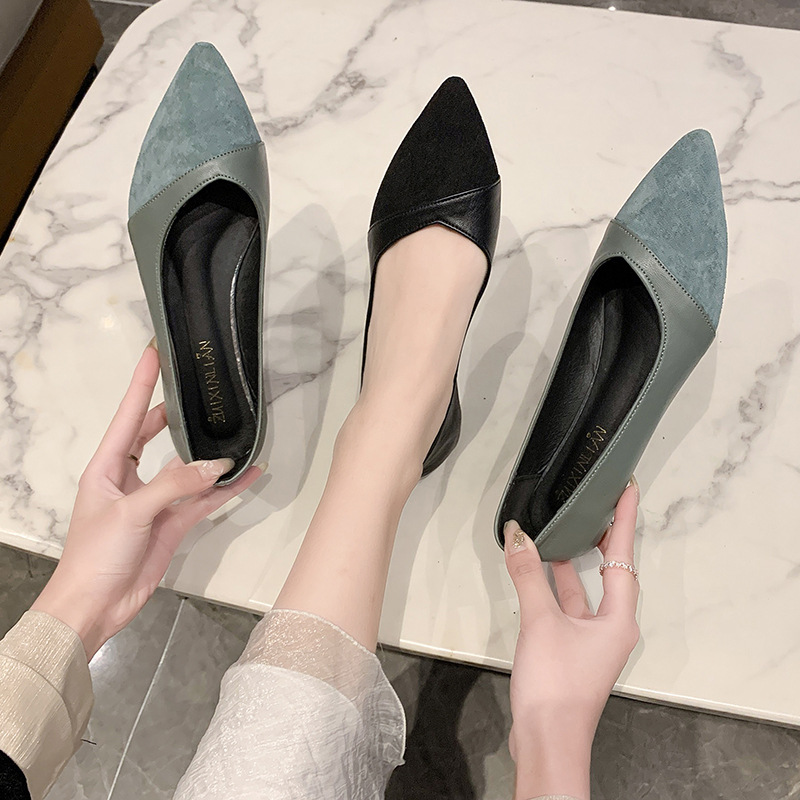 Flat black leather shoes for w - Women'S Shoes For Work recension och pris