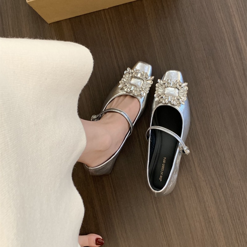 Silver Flat Bottom French Styl - Women Shoes Elegant recension och pris