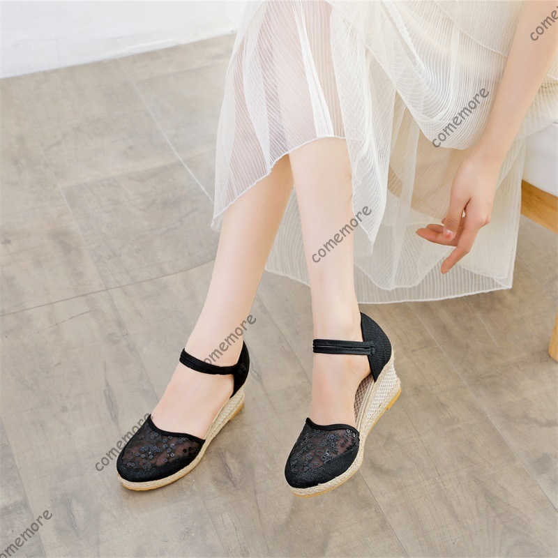 Women's Lace Mesh Espadrille W - Espadrille Wedge Shoes recension och pris