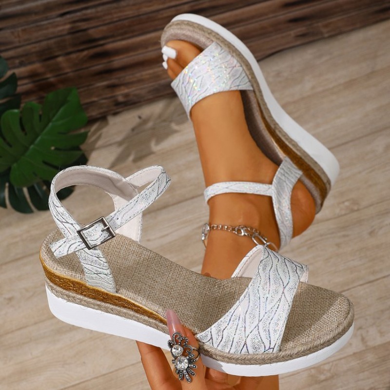 Wedge Sandals for Women White  - Espadrille Wedge Shoes recension och pris